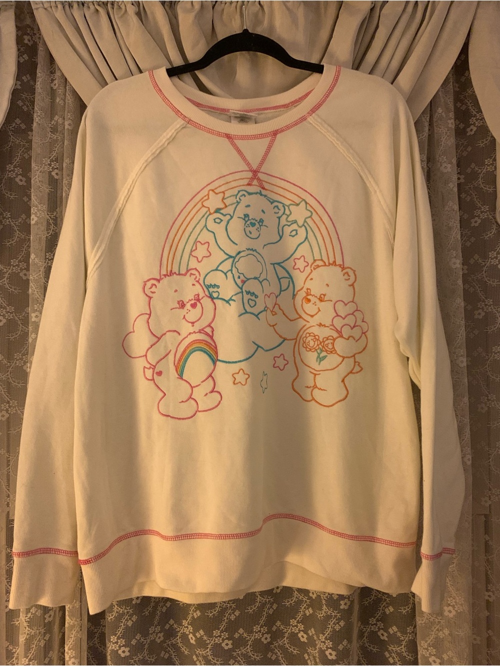 Care Bears Cream Sweatshirt with Multicolor Pastel Graphic